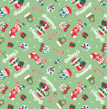 Load image into Gallery viewer, Winter Holiday IV - Galaxy Greetings Toss - Light Fabric - 1/2 Meter - Cotton Fabric