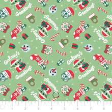 Load image into Gallery viewer, Winter Holiday IV - Galaxy Greetings Toss - Light Fabric - 1/2 Meter - Cotton Fabric