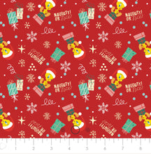 Load image into Gallery viewer, Winter Holiday IV - Tweety Gift Toss - Red Fabric - 1/2 Meter - Cotton Fabric