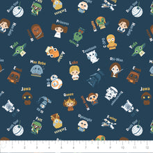 Load image into Gallery viewer, Star Wars Alphabet Toss Flannel Fabric - 1/2 Meter