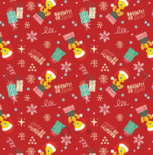 Load image into Gallery viewer, Winter Holiday IV - Tweety Gift Toss - Red Fabric - 1/2 Meter - Cotton Fabric