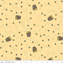 Load image into Gallery viewer, Winnie The Pooh Bees Sunshine C17004 - Yellow Fabric - 1/2 Meter - Cotton Fabric