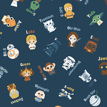 Load image into Gallery viewer, Star Wars Alphabet Toss Flannel Fabric - 1/2 Meter