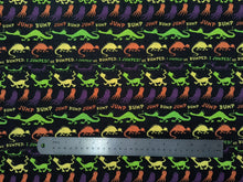 Load image into Gallery viewer, Dr. Seuss Halloween Characters- Black Fabric - 1/2 Meter - Cotton Fabric