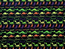 Load image into Gallery viewer, Dr. Seuss Halloween Characters- Black Fabric - 1/2 Meter - Cotton Fabric