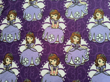 Load image into Gallery viewer, Princess Sophia Purple Flannel Fabric - 1/2 Meter