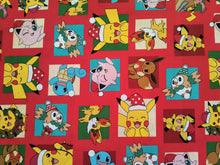 Load image into Gallery viewer, Holiday Pokemon Red - Robert Kaufman - 1/2 Meter - Cotton Fabric