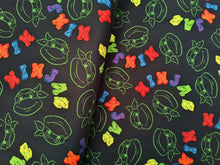 Load image into Gallery viewer, TMNT Sketch Toss - Black Fabric - 1/2 Meter - Cotton Fabric