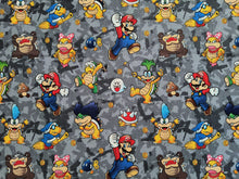 Load image into Gallery viewer, Nintendo Mario and Villains Fabric - 1/2 Meter - Cotton Fabric