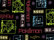 Load image into Gallery viewer, Pokemon Neon Lights 23123-2 Black - Robert Kaufman - 1/2 Meter - Cotton Fabric
