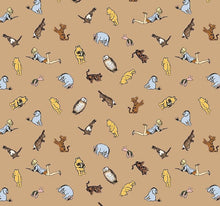 Load image into Gallery viewer, Winnie The Pooh Characters C17003 - Brown Fabric - 1/2 Meter - Cotton Fabric