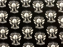 Load image into Gallery viewer, Star Wars Mandalorian II Helmet Badge Black Fabric - 1/2 Meter - Cotton Fabric