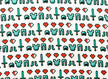Load image into Gallery viewer, Minecraft Diamond Icons - White Fabric - 1/2 Meter - Cotton Fabric