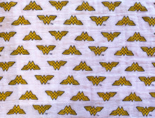 Load image into Gallery viewer, Wonder Woman Logo Fabric - 1/2 Meter - Swaddle Muslin