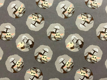 Load image into Gallery viewer, Star Wars Mandalorian II Mando and Child Toss Grey Fabric - 1/2 Meter - Cotton Fabric