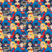 Load image into Gallery viewer, Young DC Stacked Heroes 23421463 04 Fabric - 1/2 Meter - Cotton Fabric