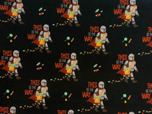 Load image into Gallery viewer, Mandalorian - Halloween This is the Way - Black Fabric - 1/2 Meter - Cotton Fabric