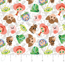 Load image into Gallery viewer, Toy Story Let's Play - Toys Face Toss - White Fabric - 1/2 Meter - Cotton Fabric