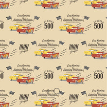 Charger l'image dans la galerie, Cars Collection III by Disney-Pixar - Speed Challenge - Cream Fabric - 1/2 Meter - Cotton Fabric