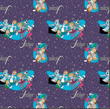 Load image into Gallery viewer, The Jetsons - Retro Shapes - Purple Fabric - 1/2 Meter - Cotton Fabric
