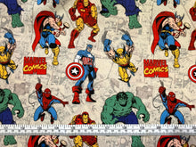 Load image into Gallery viewer, Marvel Comics - Cream Fabric - 1/2 Meter - Cotton Fabric