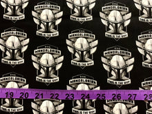 Load image into Gallery viewer, Star Wars Mandalorian II Helmet Badge Black Fabric - 1/2 Meter - Cotton Fabric