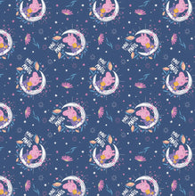 Load image into Gallery viewer, Peppa Pig - Peppa Moon Magic - Navy Fabric - 1/2 Meter - Cotton Fabric