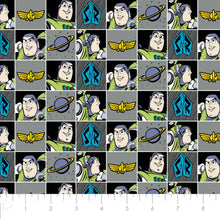 Load image into Gallery viewer, Disney/Pixar Toy Story Collection III Buzz Spotlight-Buzz Block-Grey Fabric - 1/2 Meter - Cotton Fabric