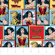 Load image into Gallery viewer, Wonder Woman - WW84 - Blocks Fabric - 1/2 Meter - Cotton Fabric