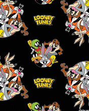 Load image into Gallery viewer, Looney Tunes BLack Fabric - 1/2 Meter - Cotton Fabric