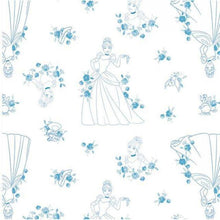 Load image into Gallery viewer, Cinderella - White Fabric - 1/2 Meter - Cotton Fabric