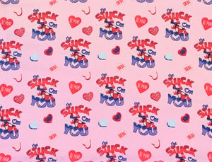 Character Valentine’s Day - Spider-Man I’m Stuck on You - Light Pink Fabric - 1/2 Meter - Cotton Fabric