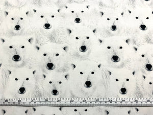 Polar Bears CD-1696 - White Fabric - 1/2 Meter - Cotton Fabric