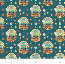 Load image into Gallery viewer, Scooby-Doo School Spirit Collection - SD School Mystery Machine - Blue Fabric - 1/2 Meter - Cotton Fabric
