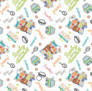 Scooby-Doo School Spirit Collection - SD School Trouble - White Fabric - 1/2 Meter - Cotton Fabric