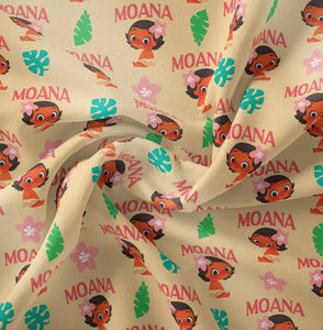 Moana Collection II - Toddler Moana - Cream Fabric - 1/2 Meter - Cotton Fabric