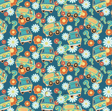 Load image into Gallery viewer, Scooby-Doo School Spirit Collection - SD Mystery Solving - Blue Fabric - 1/2 Meter - Cotton Fabric
