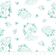 Load image into Gallery viewer, Little Mermaid - White Fabric - 1/2 Meter - Cotton Fabric
