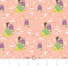 Load image into Gallery viewer, Disney Heart of a Princess Collection - Princess Tiana - Coral Fabric - 1/2 Meter - Cotton Fabric
