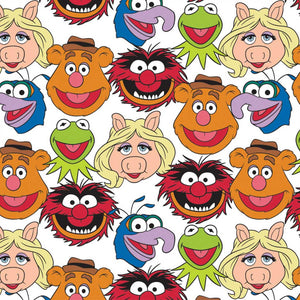 The Muppets Cast White Fabric - 1/2 Meter - Cotton Fabric