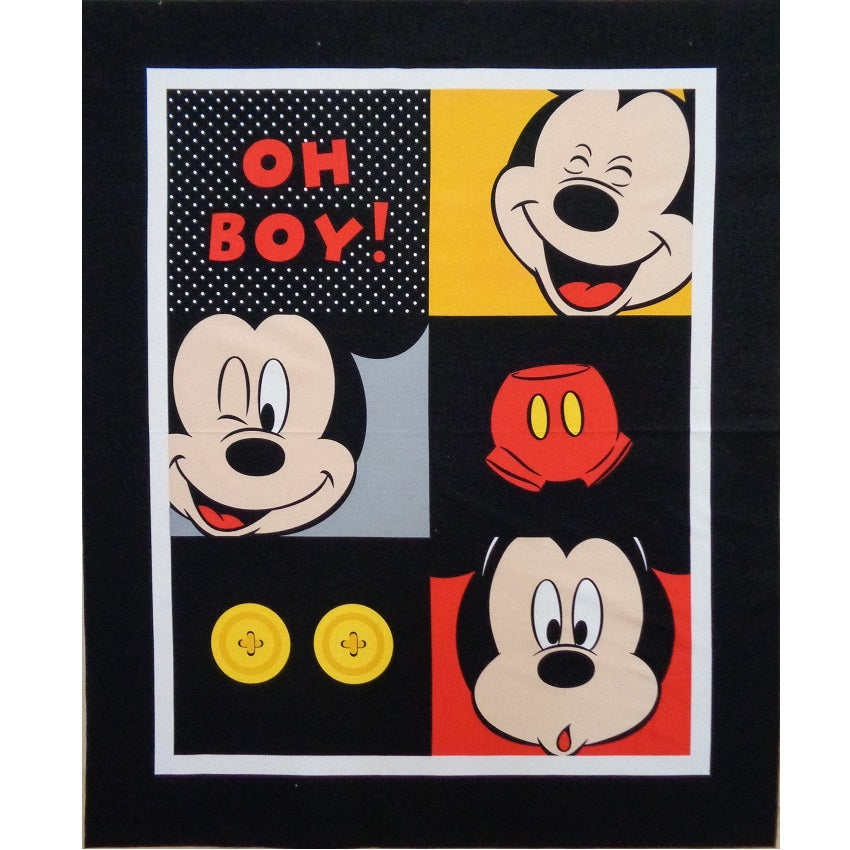 Mickey Mouse Oh Boy! Panel - Cotton Fabric