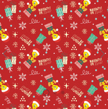 Load image into Gallery viewer, Winter Holiday IV - Tweety Gift Toss - Red Fabric - 1/2 Meter - Cotton Fabric
