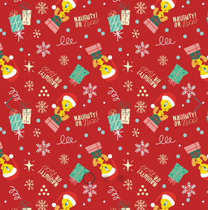 Winter Holiday IV - Tweety Gift Toss - Red Fabric - 1/2 Meter - Cotton Fabric