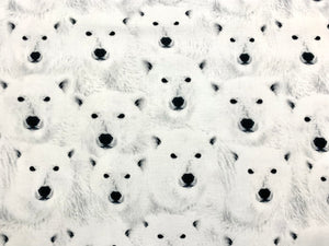 Polar Bears CD-1696 - White Fabric - 1/2 Meter - Cotton Fabric