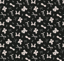 Load image into Gallery viewer, Barbie™ Vintage Bows C16893 - Black Fabric - 1/2 Meter - Cotton Fabric

