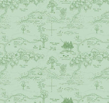 Load image into Gallery viewer, Winnie The Pooh Map C1700 - Green Fabric - 1/2 Meter - Cotton Fabric
