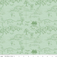 Load image into Gallery viewer, Winnie The Pooh Map C1700 - Green Fabric - 1/2 Meter - Cotton Fabric
