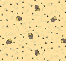 Load image into Gallery viewer, Winnie The Pooh Bees Sunshine C17004 - Yellow Fabric - 1/2 Meter - Cotton Fabric
