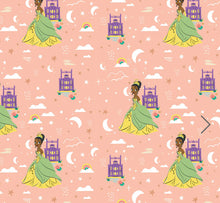 Load image into Gallery viewer, Disney Heart of a Princess Collection - Princess Tiana - Coral Fabric - 1/2 Meter - Cotton Fabric
