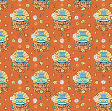 Load image into Gallery viewer, Scooby-Doo School Spirit Collection - SD School Mystery Machine - Orange Fabric - 1/2 Meter - Cotton Fabric
